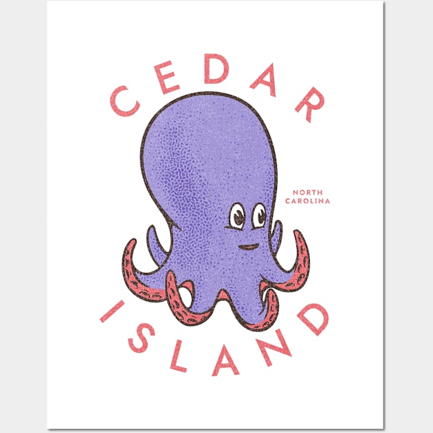 Cedar Island, NC Summertime Vacationing Octopus Wall Art by Contentarama